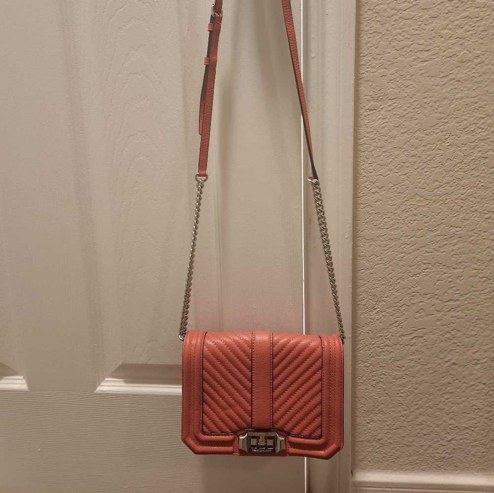 Rebecca Minkoff Coral Chevron Quilted Love Crossbody bag